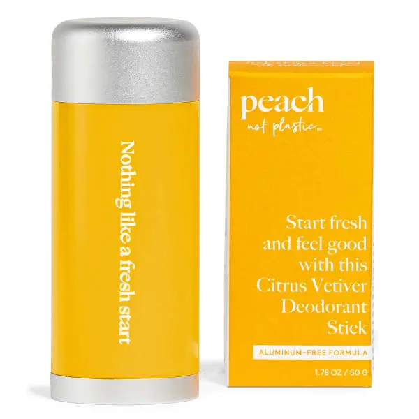 Peach Refillable Deodorant Stick, Citrus Vetiver, Peach Refillable Deodorant Stick, Citrus Vetiver